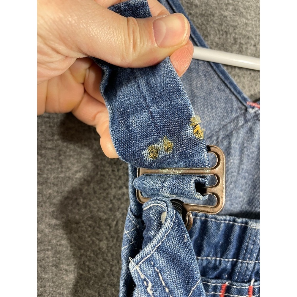 Vintage COWDEN Blue Cotton Denim Bib Overalls Distressed 32x29 Mens - Picture 16 of 16